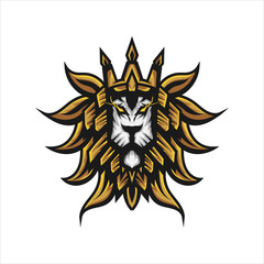 Lion head logo template. Vector illustration