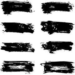 Collection of paint splash. Vector set of brush strokes. Isolated on white background. Grunge strokes	
