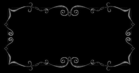 Frame in the style of an old silent film. Space for your text. Pencil drawing