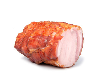 Ham baked meat isolated on the white