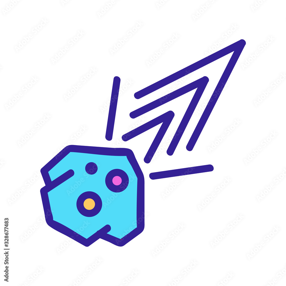 Poster falling meteorite icon vector. thin line sign. isolated contour symbol illustration
