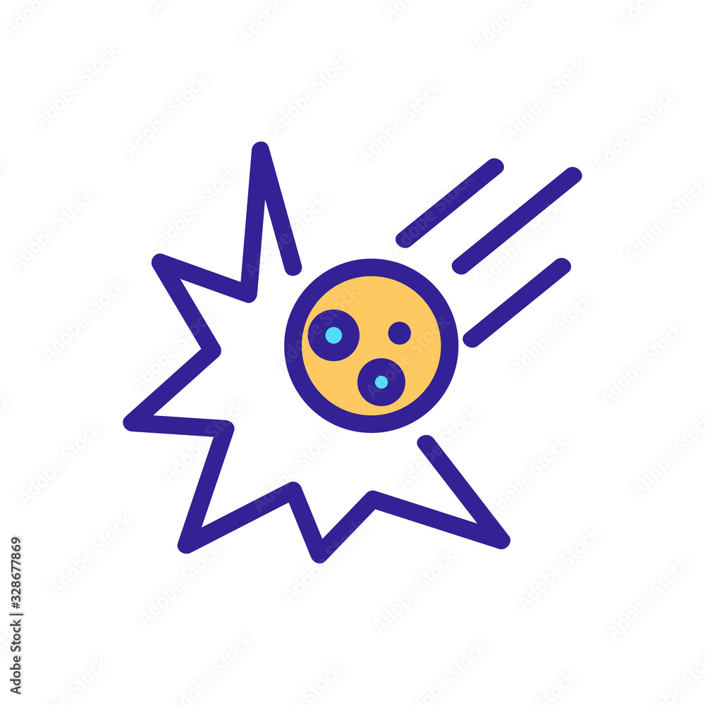 Poster falling meteorite icon vector. thin line sign. isolated contour symbol illustration