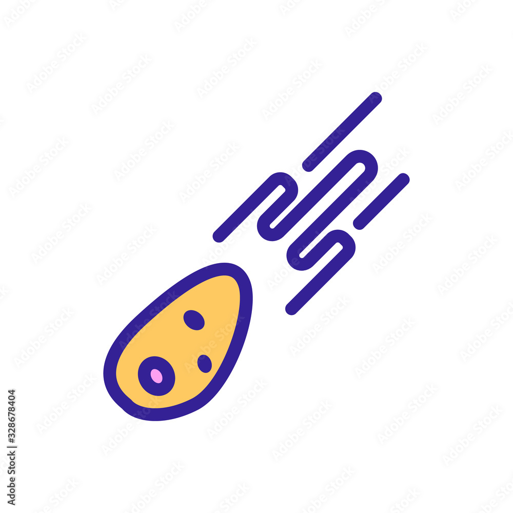 Poster falling meteorite icon vector. thin line sign. isolated contour symbol illustration