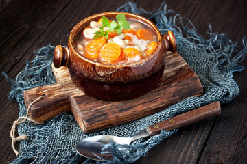 Bowl of vegetable soup