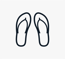 flip-flops icon vector logo design template