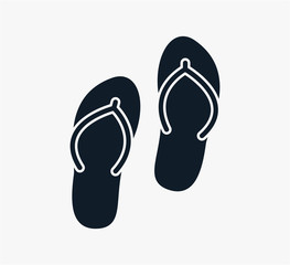 flip-flops icon vector logo design template