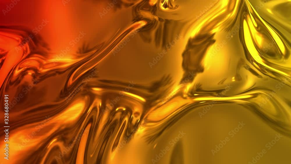 Poster animated metalic gradient in 4k. 3d render of wavy cloth surface that forms ripples like in liquid m