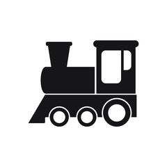 Train symbol icon, old locomotive silhouette, sign vector illustration