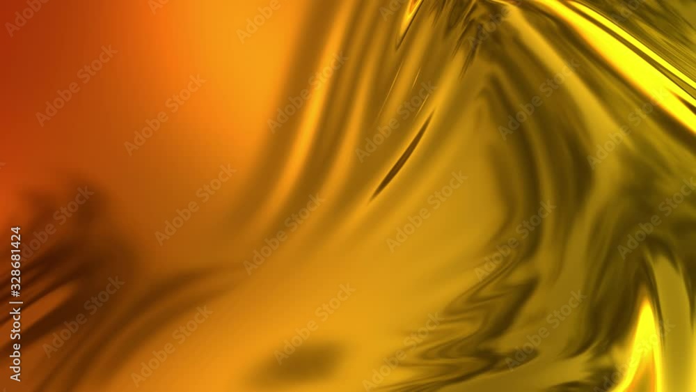 Aufkleber animated metalic gradient in 4k. 3d render of wavy cloth surface that forms ripples like in liquid m