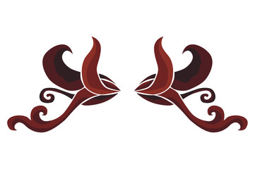 Brown flora ornament border decoration