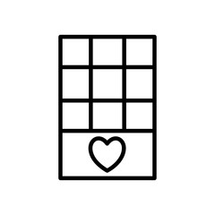 chocolate with heart line style icon vector design