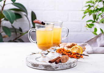 Healthy hot sea buckthorn tea