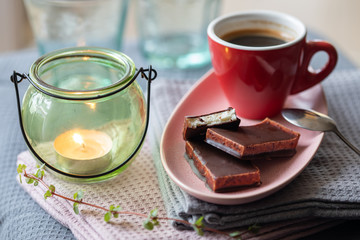 Soft marshmallow, meringue or milk soufflé covered with chocolate
