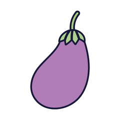 eggplant vegetable food cartoon icon style design