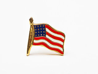 Gold USA flag pin