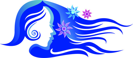 Obraz na płótnie Canvas beauty girl with long hair logo
