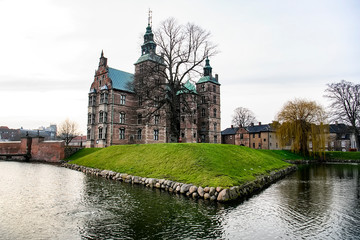 View to Rosenborg Slot Castle and the Kings Garden in Copenhagen, Denmark. February 2020