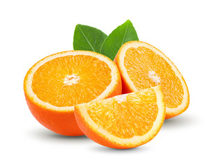 orange sliced isolated on the white background