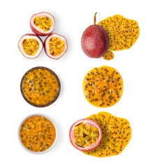 Passion fruit isolated on the white background