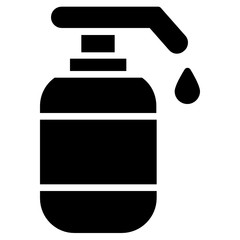 Multipurpose Liquid Bottle Vector Glyph Icon design, Hand Sanitizer Soap on White backgruond