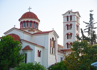 Fototapeta na wymiar Greek orthodox Church in Paralia