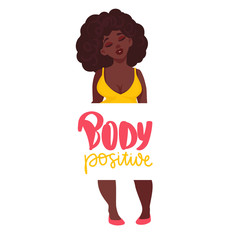 Plus size Woman dressed in swimsuits. Body positive.