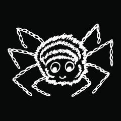  Vector illustration. Drawn abstract spider insect on a black background.