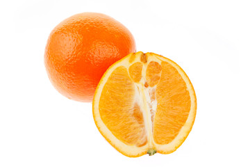 The oranges on a white background