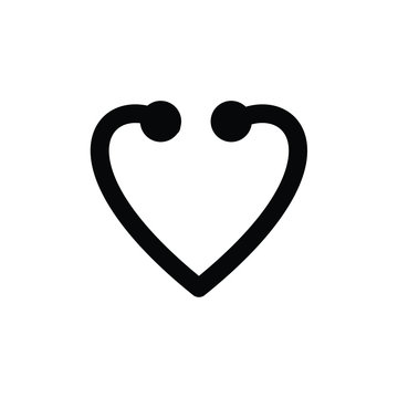 stetoskop icon with love design vector