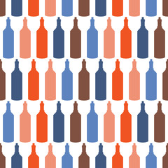 Vector seamless pattern with bottles