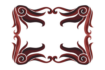 Brown flora ornament frame decoration