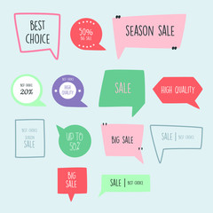 sales labels illustration collection. flat design illustration