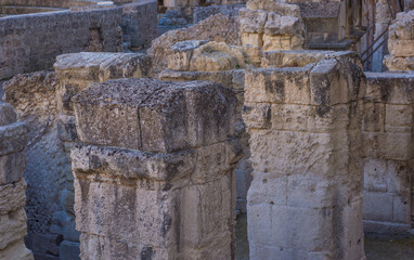 Ruins of Ancient Roman Amphitheater in Lecce, Italy