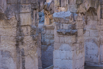 Ruins of Ancient Roman Amphitheater in Lecce, Italy