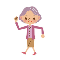 元気に歩くおばあちゃん