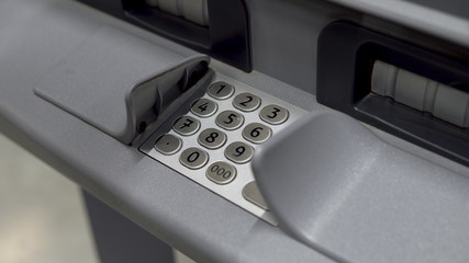 ATM for cash withdrawal and deposit closeup