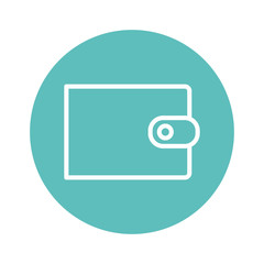 Isolated wallet line and block style icon vector design