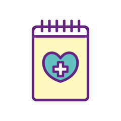 Isolated cross inside notebook line and fill style icon vector design