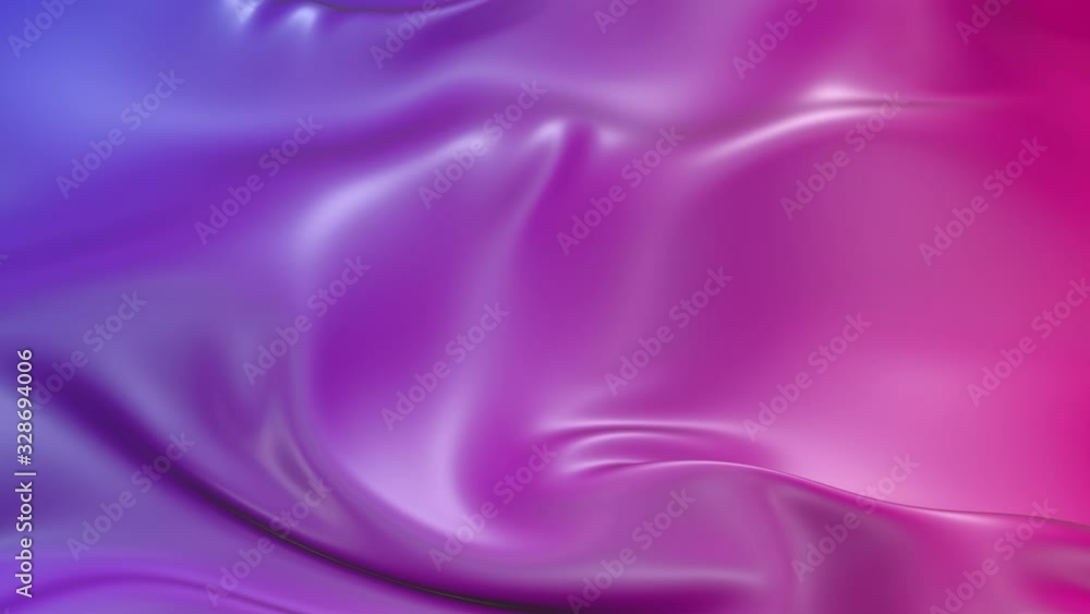 Aufkleber animated texture in 4k. 3d animation of red violet gradient of wavy cloth surface that forms ripples