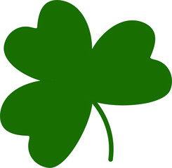 Green clover with three leaves. Vector image.