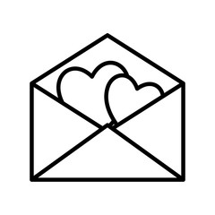 Love card with heart line style icon vector design