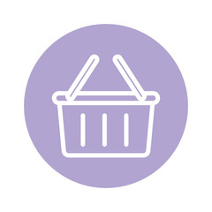 Isolated shopping basket line and block style icon vector design