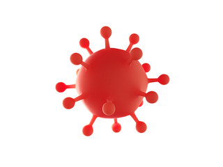 Coronavirus covid-19 influenza virus 3d rendering isolated on white background.