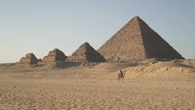 The Pyramid of Menkaure with subsidiary pyramids, located on the Giza Plateau in greater Cairo, Egypt