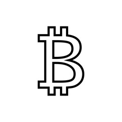 Bitcoin sign icon isolated on white background. Crypto currency symbol. Blockchain. Cryptocurrency