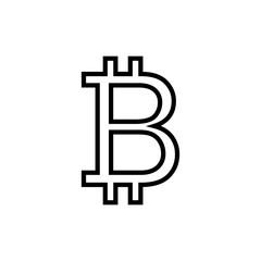 Bitcoin sign icon isolated on white background. Crypto currency symbol. Blockchain. Cryptocurrency