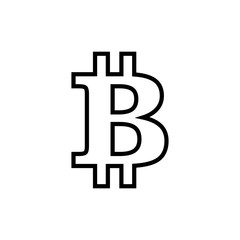 Bitcoin sign icon isolated on white background. Crypto currency symbol. Blockchain. Cryptocurrency