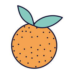 orange fresh fruit cartoon icon style design