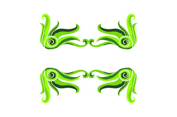 Green flora ornament border decoration