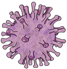 Obraz premium Coronavirus logo koronawirus hand painted 